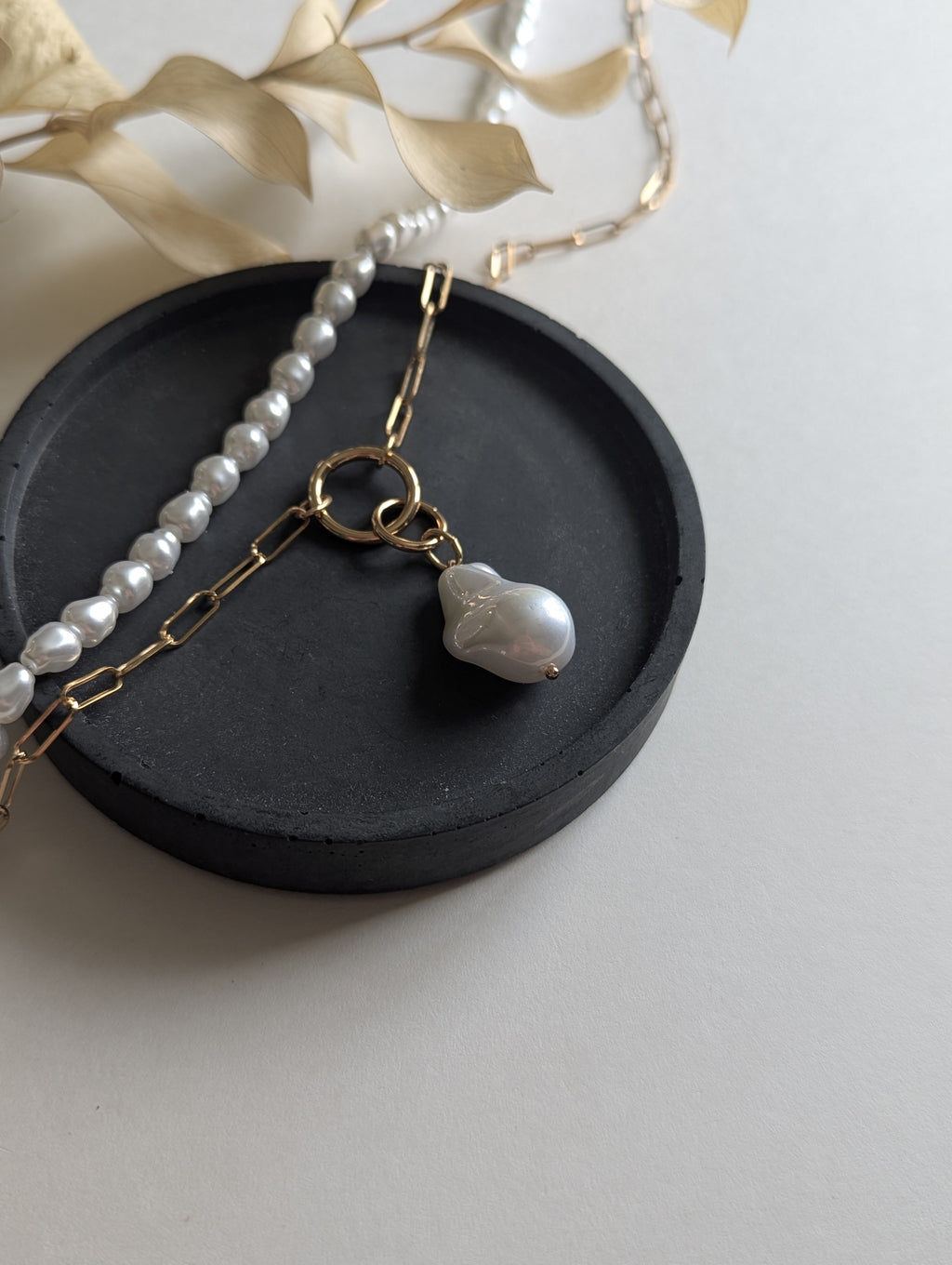 collier perles Sélénite